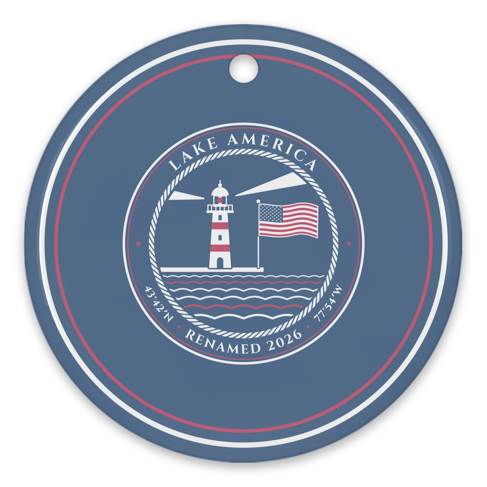 Lake America Porcelain Ornament