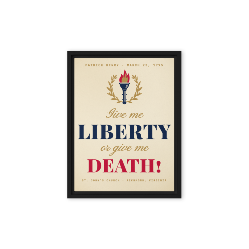 Liberty or Death Framed Canvas in Black