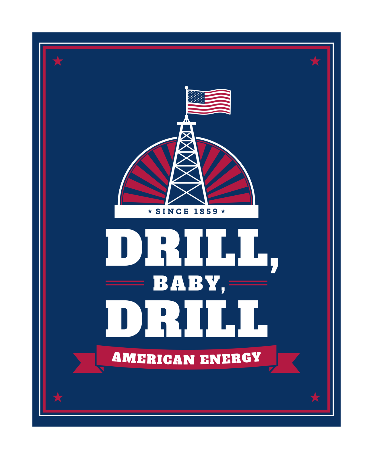 Drill, Baby, Drill Mounted Print