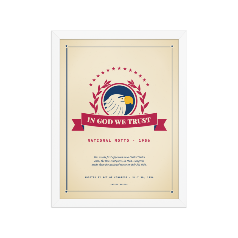 In God We Trust Framed Print in White
