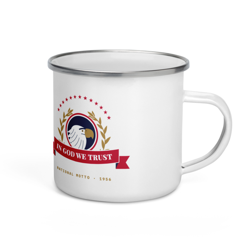 In God We Trust Enamel Camp Mug