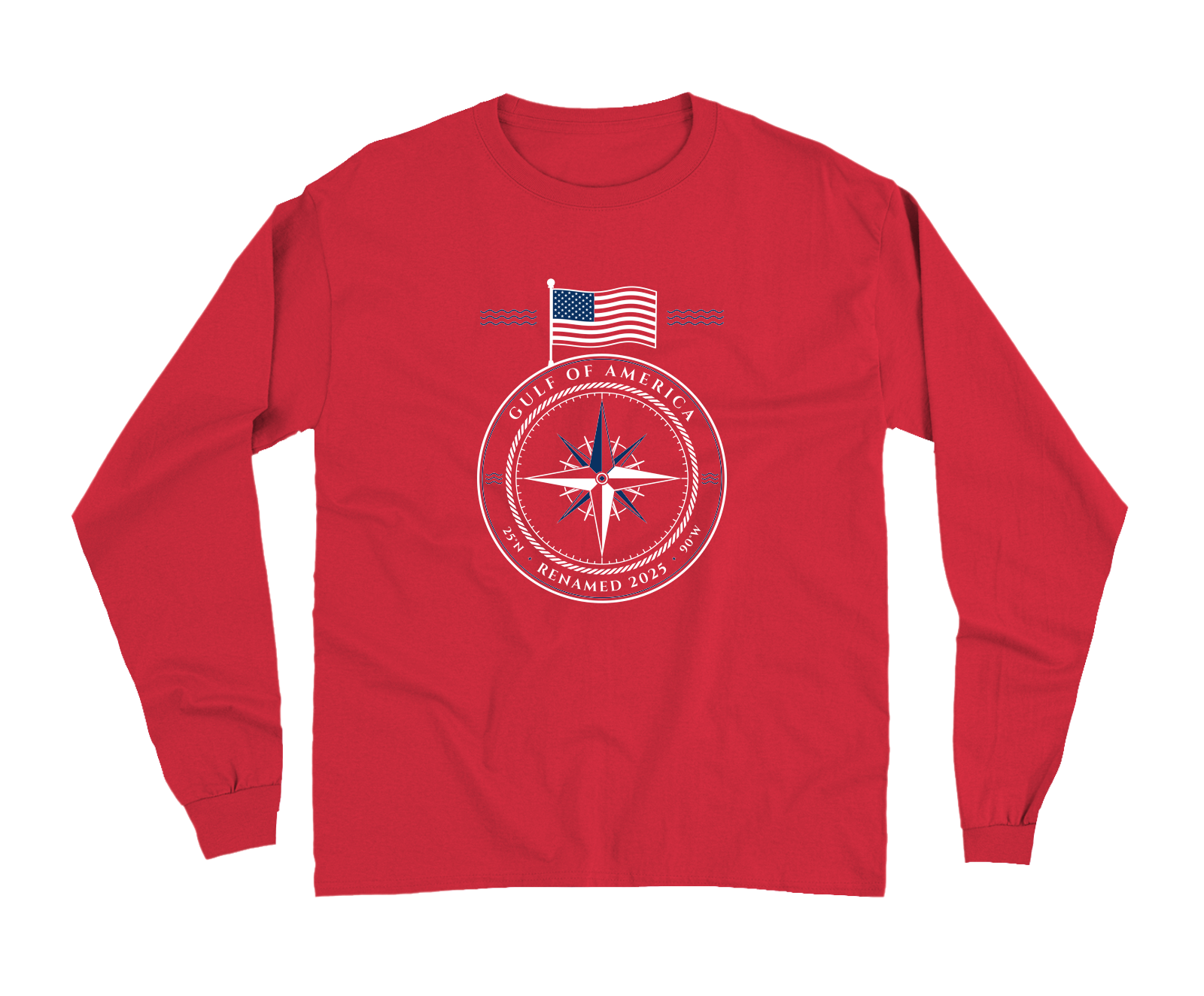 Gulf of America Garment-Dyed Long Sleeve in Red