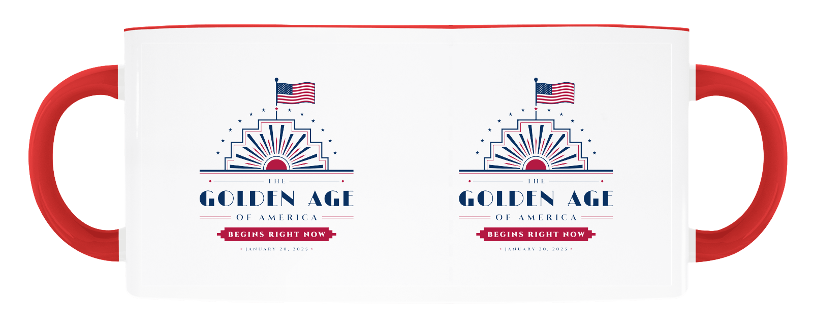 The Golden Age Accent Mug in Red Accents