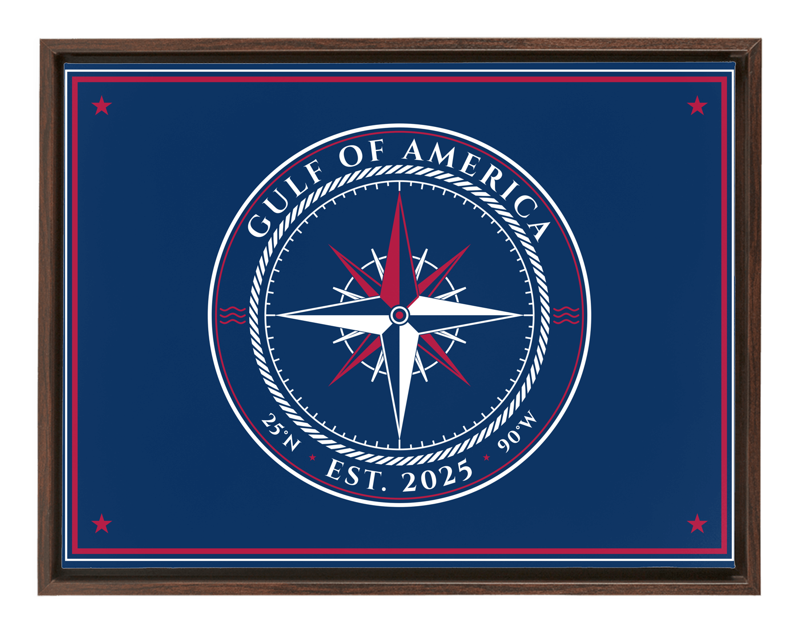 Gulf of America Framed Canvas in Walnut Frame