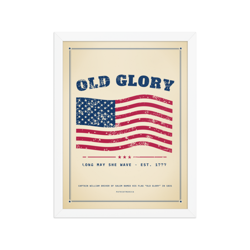 Old Glory Framed Print in White