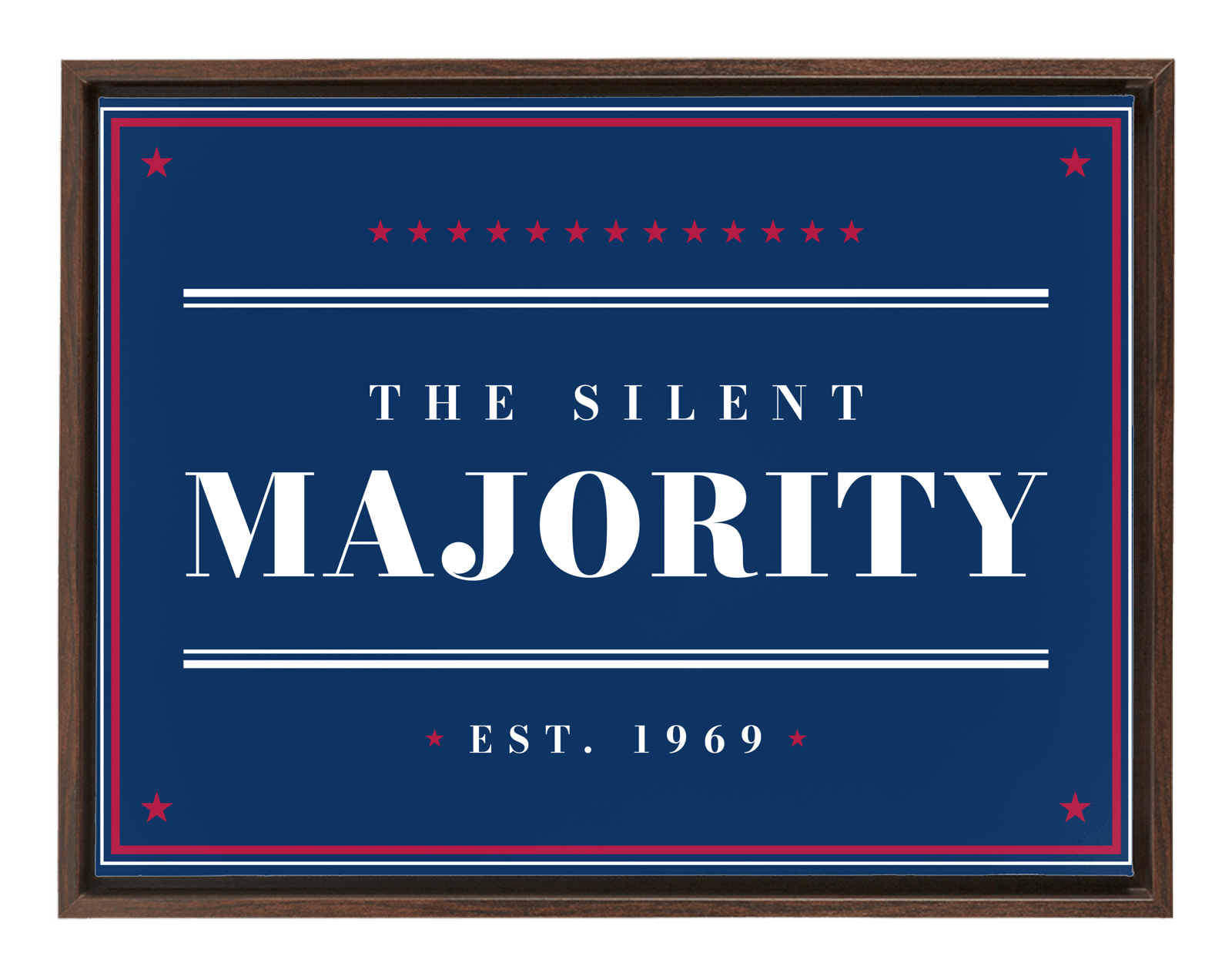 The Silent Majority Framed Canvas in Walnut Frame