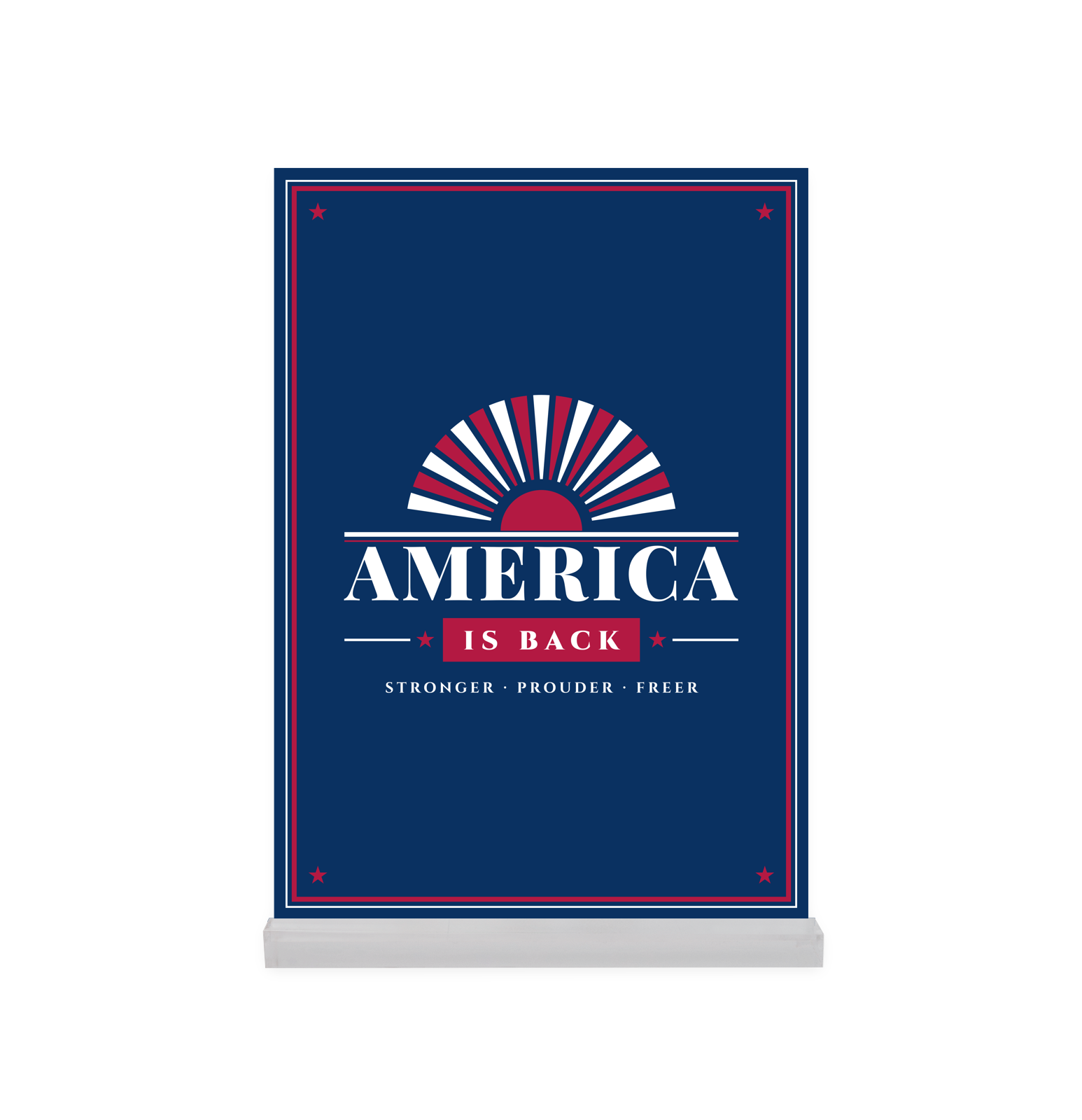 America Is Back Acrylic Desk Block