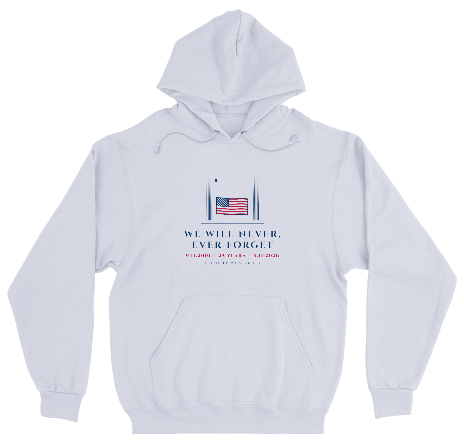 We Will Never, Ever Forget Heavyweight Hoodie in White