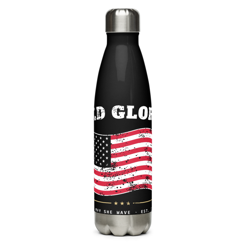 Old Glory Water Bottle in Black