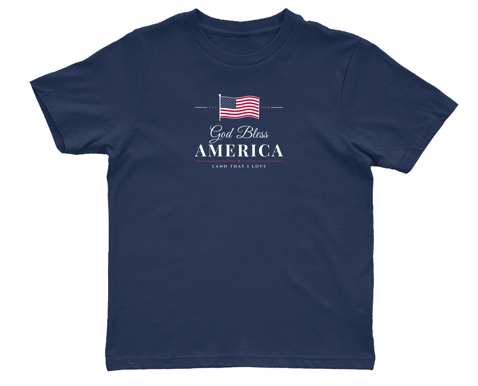 God Bless America Youth Tee in True Navy