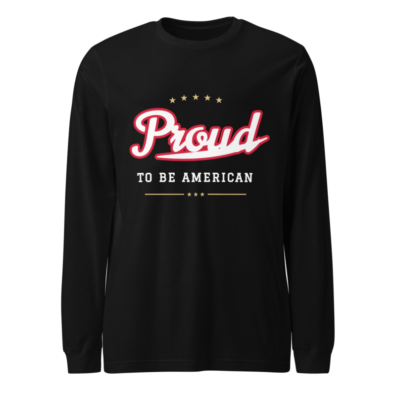 Proud to Be American Long Sleeve Tee in Black
