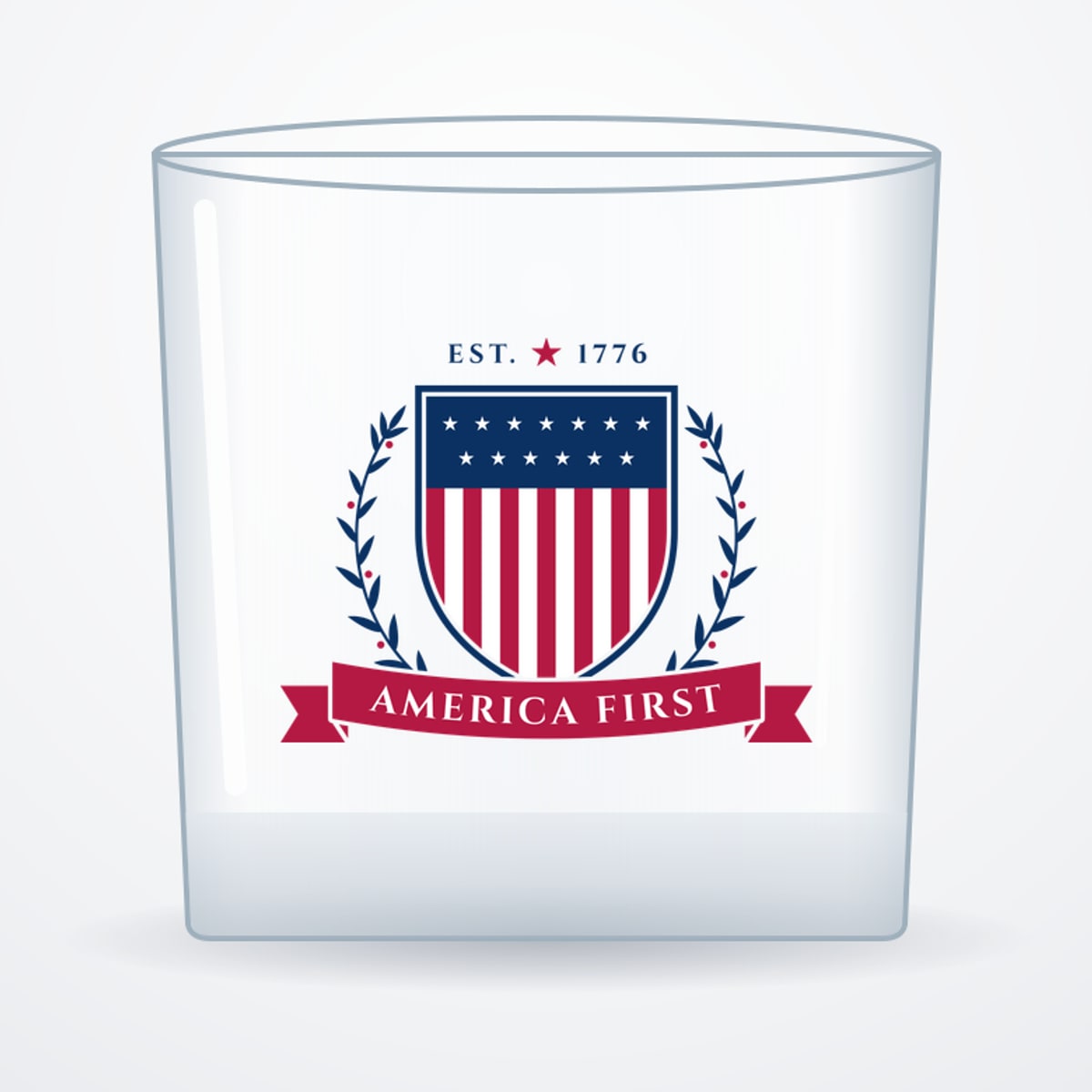 America First Crest Whiskey Glass