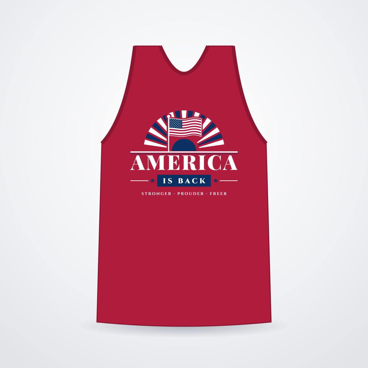 America Is Back Garment-Dyed Tank in Crimson