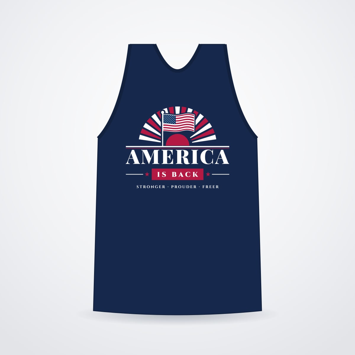 America Is Back Garment-Dyed Tank in True Navy