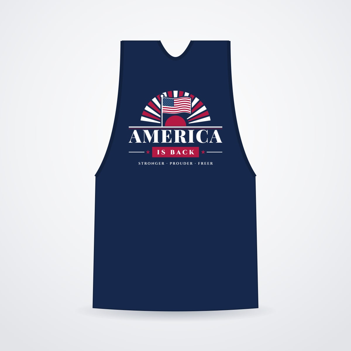 America Is Back Muscle Tank in Navy