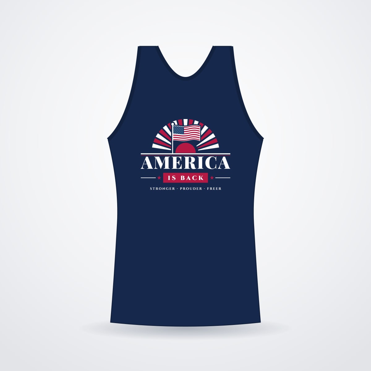 America Is Back Women's U.S.-Sewn Tank in Navy
