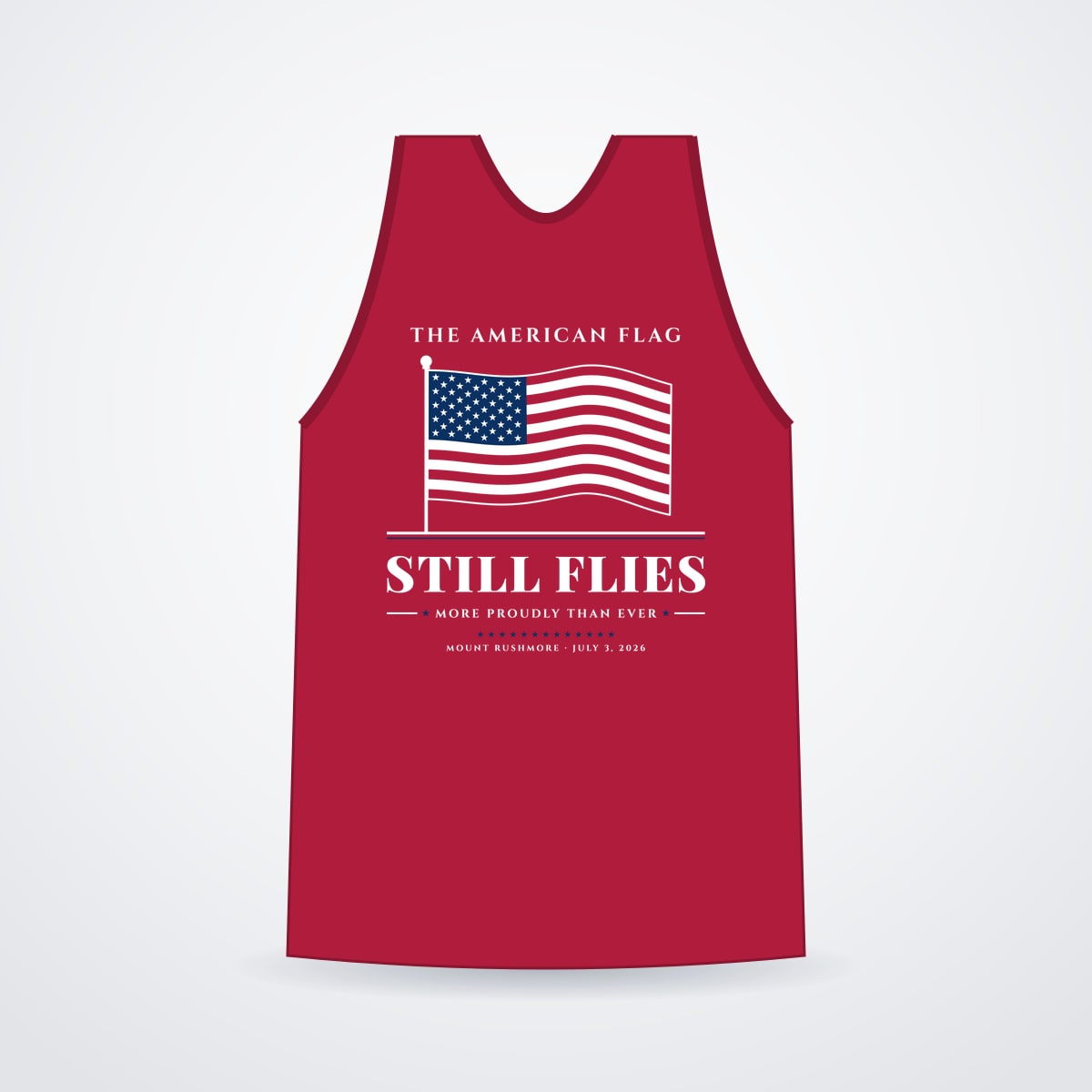 The American Flag Still Flies Garment-Dyed Tank in Crimson
