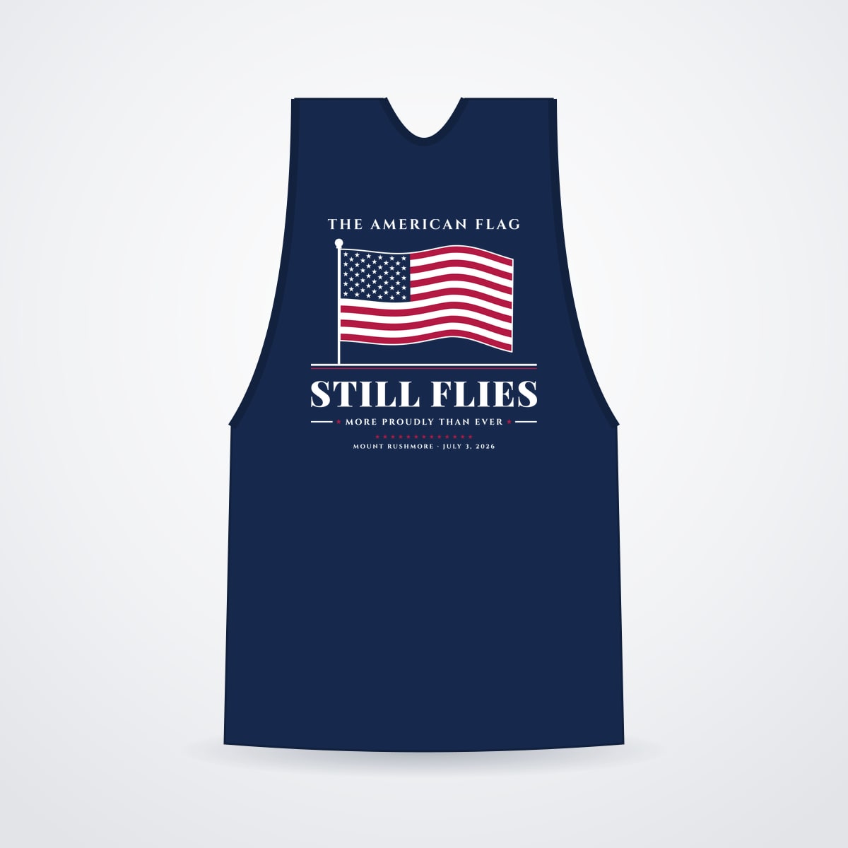 The American Flag Still Flies Muscle Tank in Navy