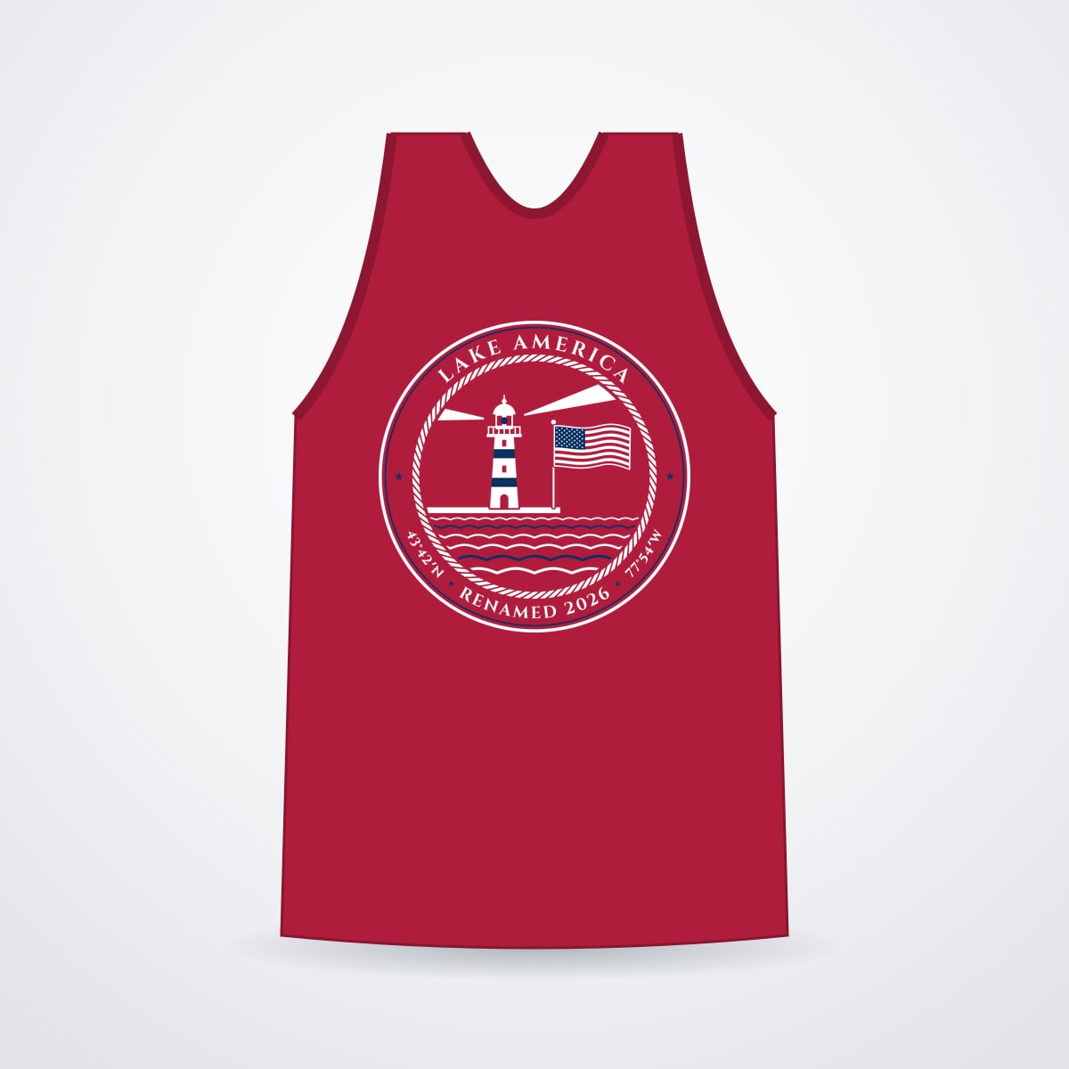 Lake America Garment-Dyed Tank in Crimson