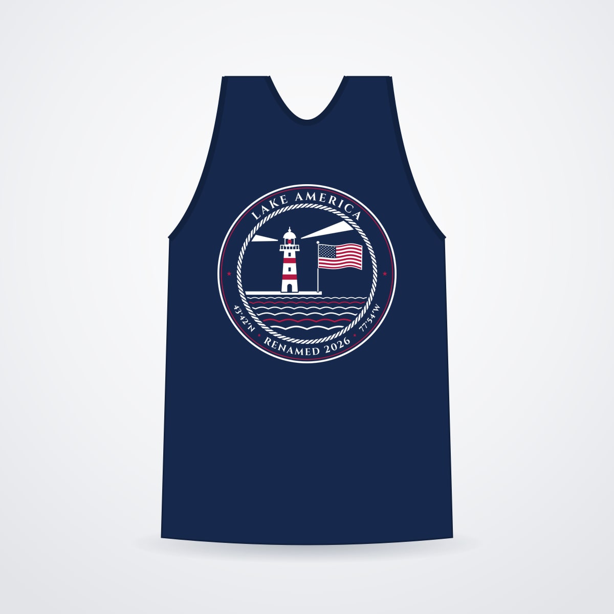 Lake America Garment-Dyed Tank in True Navy