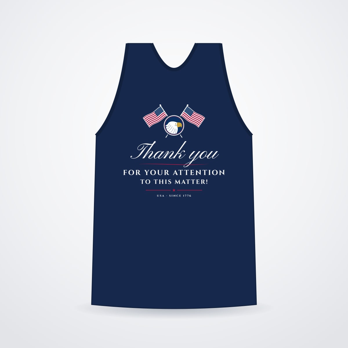 Thank You for Your Attention Garment-Dyed Tank in True Navy
