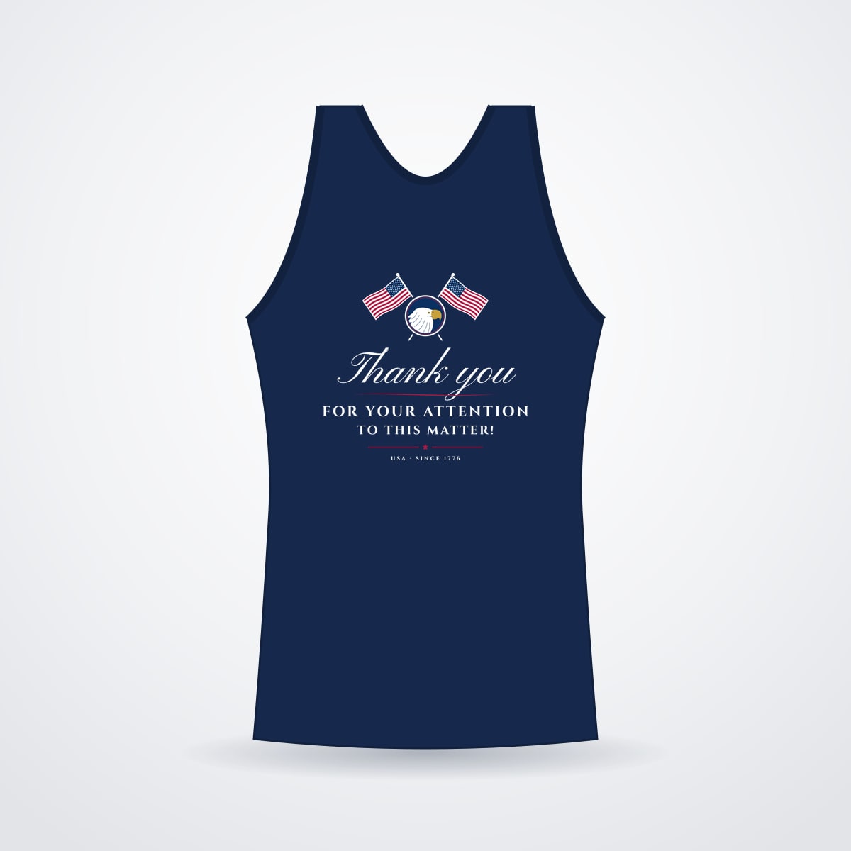 Thank You for Your Attention Women's U.S.-Sewn Tank in Navy