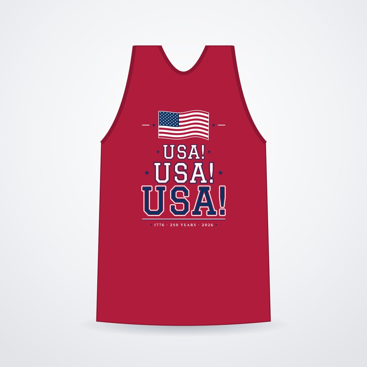 USA! USA! USA! Garment-Dyed Tank in Crimson