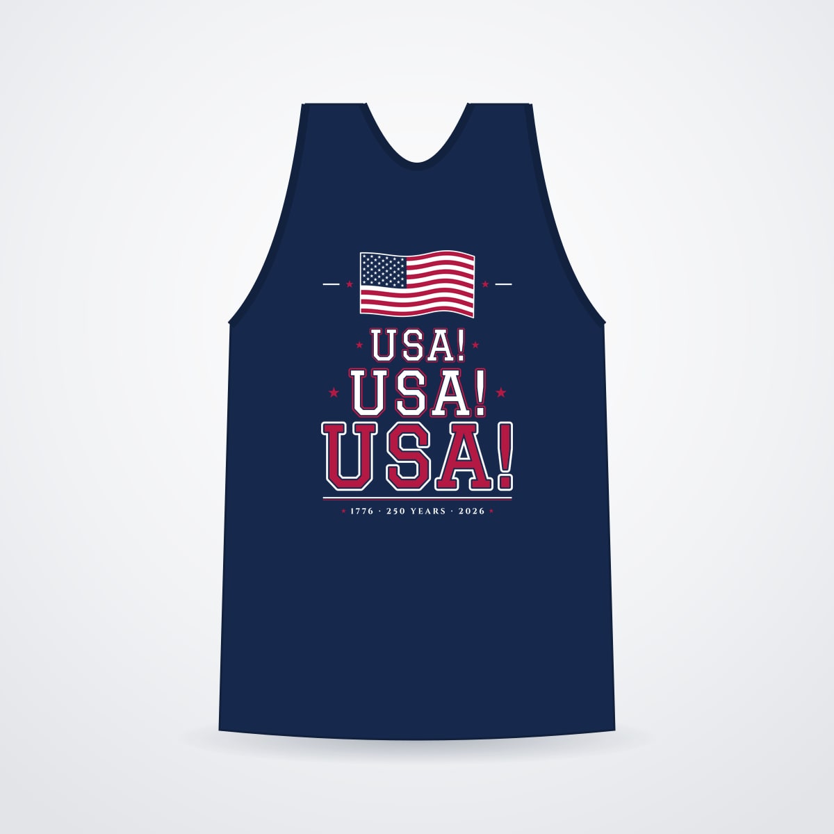 USA! USA! USA! Garment-Dyed Tank in True Navy