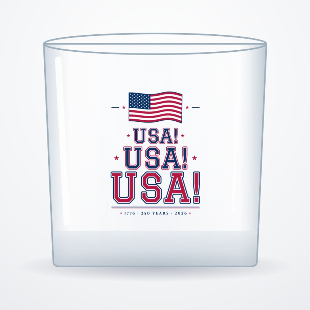 USA! USA! USA! Whiskey Glass
